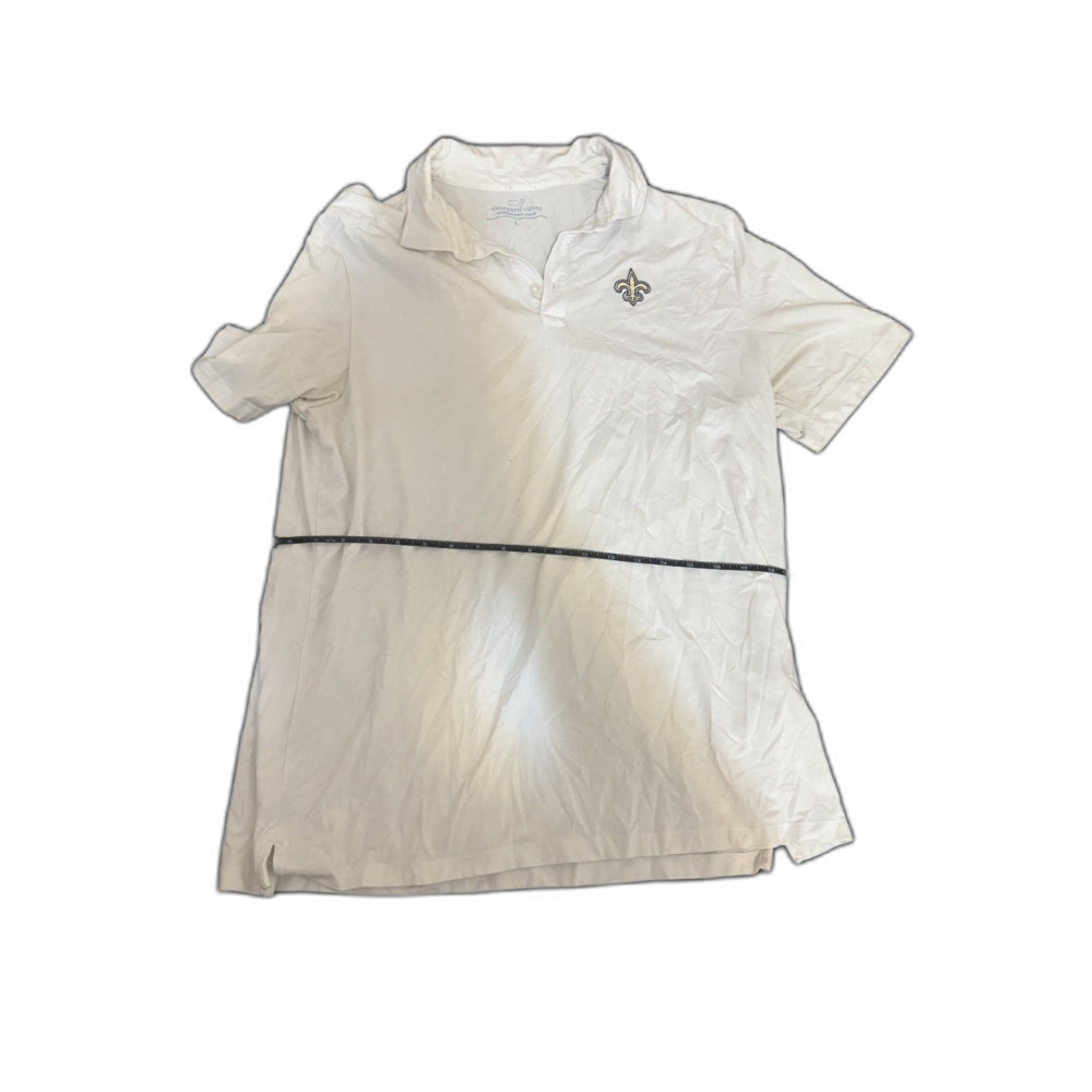 Vineyard Vines New Orleans Saints Polo, Men's Large, White - Picture 2 of 4
